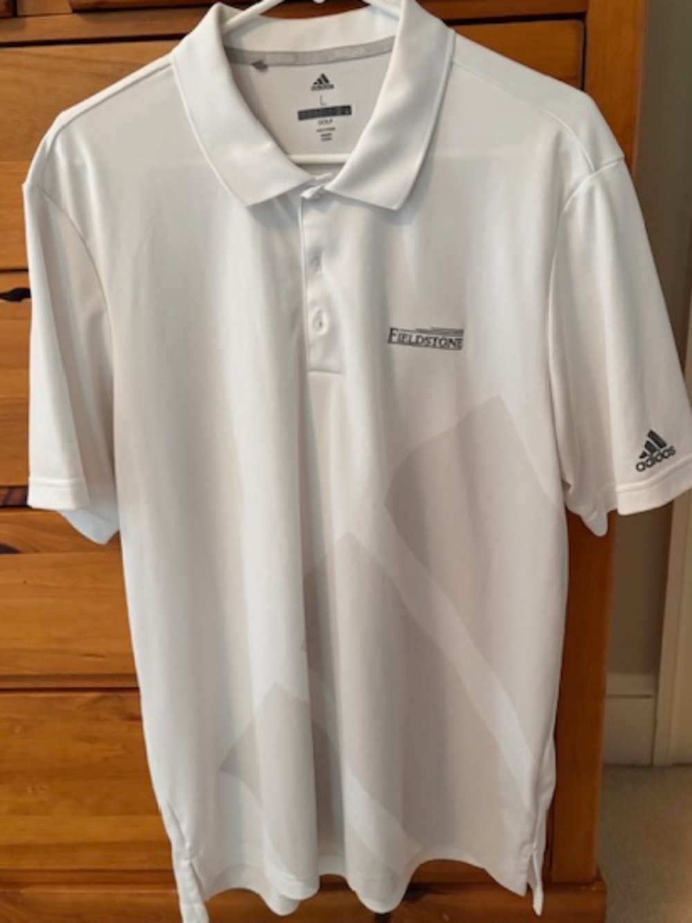 Adidas Fieldstone Golf Polo - White - Size Large